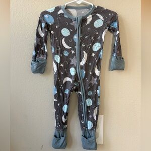 Little Sleepies Gray and Blue Moon Kids Footie